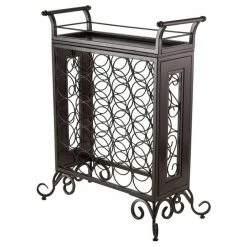 New ✔️ Winsome Wood Transitional Dark Bronze Metal Wine Holder 87523 😉