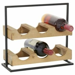 Buy 🌟 Brimfield & May Brown Wood Farmhouse Wine Holder, 13x14x6 🔥