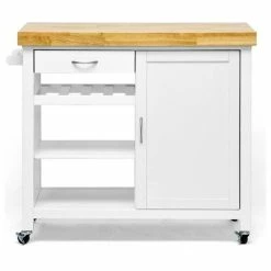 New 👏 Bowery Hill Kitchen Cart In White ✨