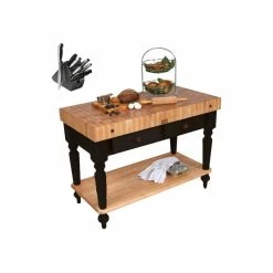 Brand new β¨ Boos Blocks John Boo Cucr05-Shf 48"x24" Rustica Table, Henckels Knife Set π₯