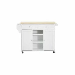 Wholesale 🔔 Baxton Studio Meryland White Modern Kitchen Island Cart ✨
