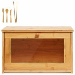 Buy ✨ Lilola Home Gavin Natural Finish Bamboo Food Bread Storage Box Bin 😍