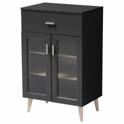 Best deal β Baxton Studio Jonas Dark Gray And Oak Brown Kitchen Cabinet π