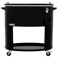 Coupon ⌛ Permasteel, Inc Permasteel 80 Quart Portable Rolling Oval Patio Cooler, Black 🤩