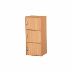 Discount 🎁 Hodedah Import Inc. 3-Door Cabinet, Beech 👍
