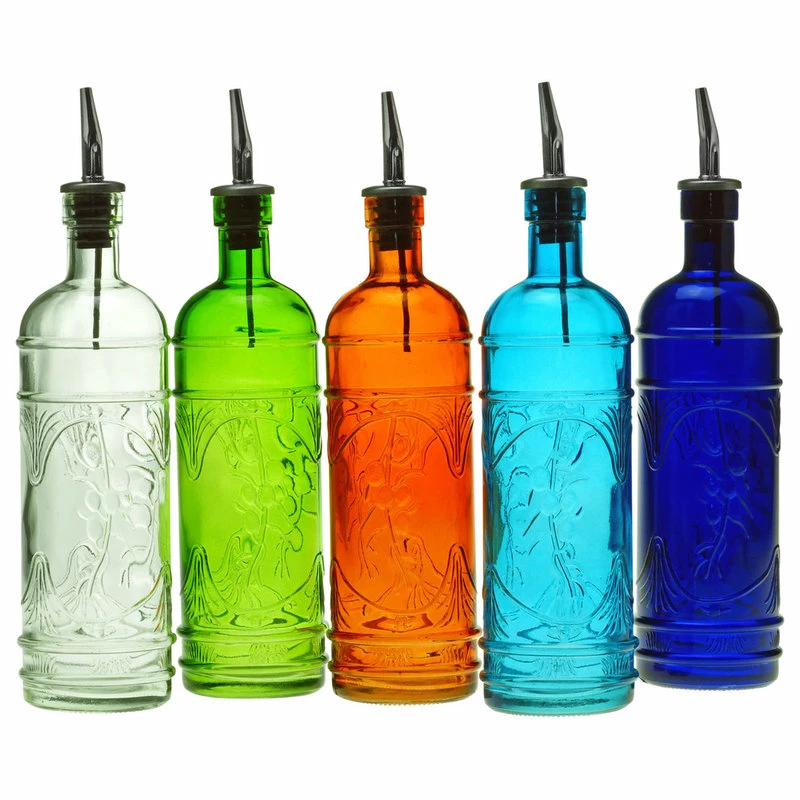 New π Couronne Co. Olive Branch Recycled Glass Oil/Vinegar Bottle With Pour Spout, Clear π - Image 3