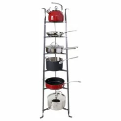 Budget π₯° Enclume Handcrafted 6-Tier Gourmet Cookware Stand With Shelves, π¨ Hammered Steel π―