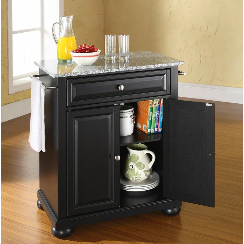 Best deal π Crosley Alexandria Solid Granite Top Portable Kitchen Island, Black Finish π - Image 3