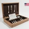 Best Sale 😀 American Chest Co. Rustic Mahogany Flatware Chest With Tarnish Resistant Linings, Made In USA 🧨