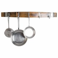 Deals 🌟 Alpine Wine Design Banded Barrel Stave Pot Rack, Rustic Dark Walnut Finish 😍