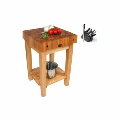 Cheap π€© Boos Blocks John Boos Butcher Block 24x24 Table And Henckels 13-piece Knife Block Set π§¨