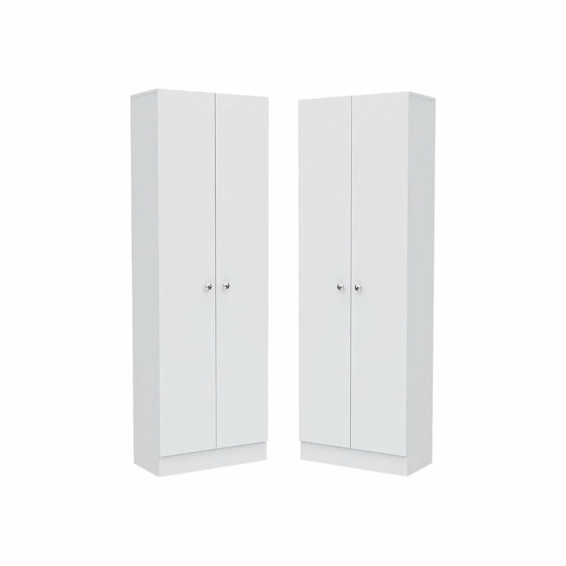 New π Home Square 2 Piece Multi Storage Pantry Cabinet Set In White π₯°