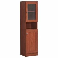 Best deal π Hodedah Import Inc. 63" Tall Open Shelf Enclosed Storage Kitchen Pantry, Chery π