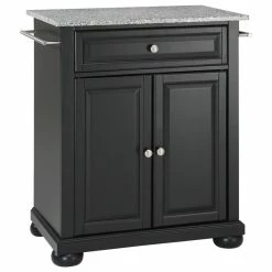Best deal π Crosley Alexandria Solid Granite Top Portable Kitchen Island, Black Finish π