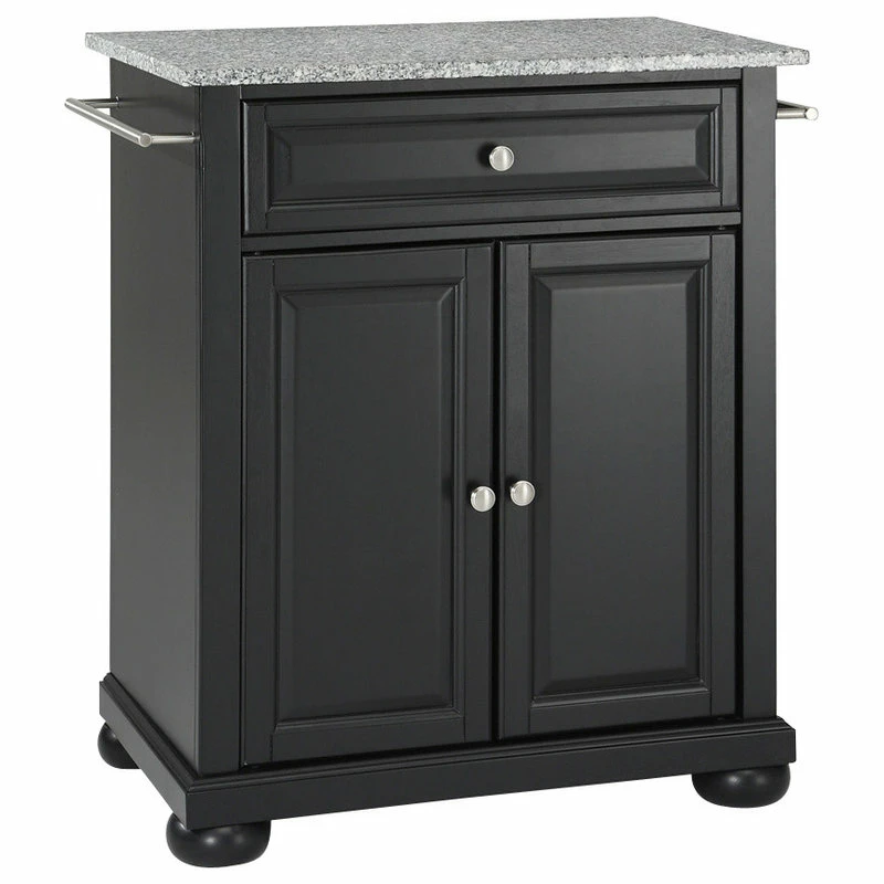 Best deal π Crosley Alexandria Solid Granite Top Portable Kitchen Island, Black Finish π