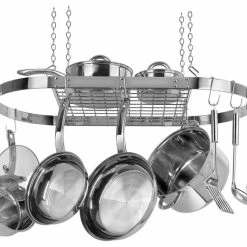 Best Sale 🛒 Range Kleen Mfg / Berndes Cookware Range Kleen 24-Piece Stainless Steel Oval Pot Rack 🧨