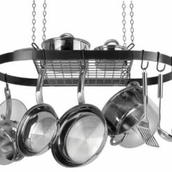 Cheap 🎉 Range Kleen Mfg / Berndes Cookware Range Kleen 24-Piece Black Enamel Oval Pot Rack 🎉
