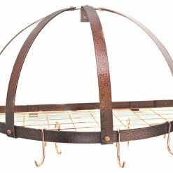 Cheapest 😍 Rogar International Corporation Half Dome Pot Rack With Grid, 🔨 Hammered Copper And Copper 🤩