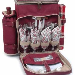 Top 10 🤩 Picnic & Beyond Posh Camper 4-Person Picnic 🎒 Backpack, Red 🥰